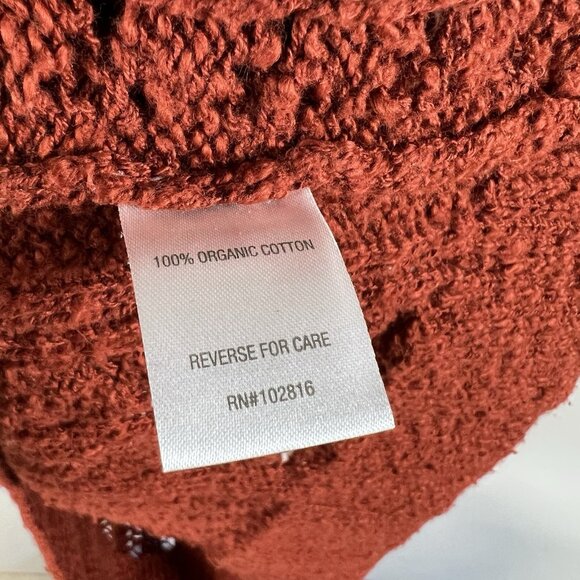 Garnet Hill Women's Organic Cotton Boyfriend Cardigan Red Open Weave Size Small - Picture 5 of 9